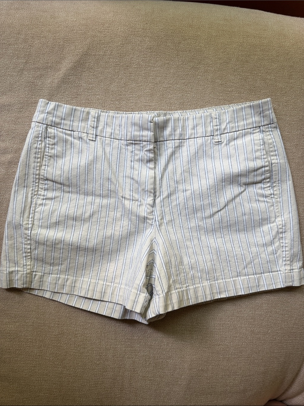 J. Crew White Shorts with Pinstripes